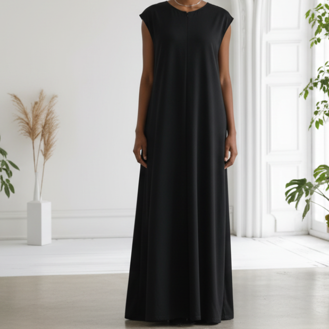 Enhanced Modest Layering Cap Sleeve Dress